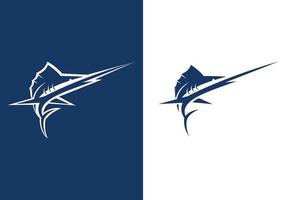 marlin fish logo design vector