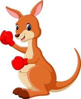 illustration of cute Kangaroo boxing vector