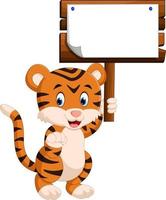 Cute tiger cartoon vector