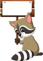 Cute raccoon cartoon vector