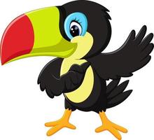 illustration of Cartoon happy bird toucan vector