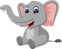 illustration of Cute elephant cartoon vector