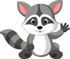 cute raccoon cartoon vector