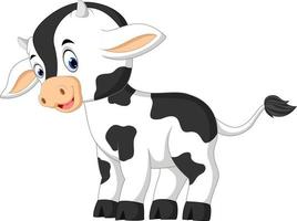 Cute baby cow cartoon vector