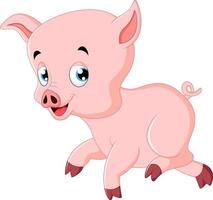 Cute pig cartoon vector