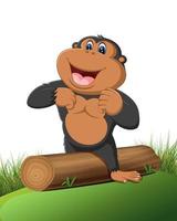 Funny gorilla cartoon of illustration vector