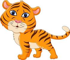 ilustración de dibujos animados lindo bebé tigre vector