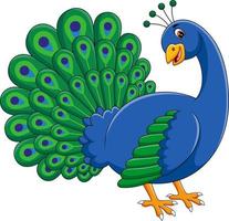 illustration of Cute peacock cartoon vector