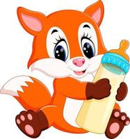 illustration of Cute fox cartoon vector