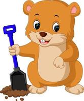 Cute groundhog cartoon vector