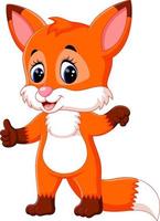 Cute fox cartoon vector