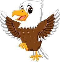 illustration of cute eagle cartoon vector