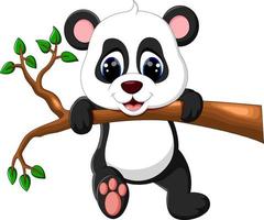 illustration of cute baby panda cartoon vector