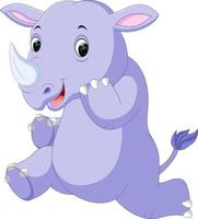 cute rhino cartoon vector