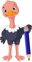 Funny ostrich cartoon vector