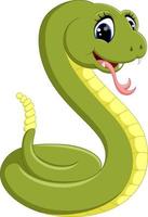 ilustración de dibujos animados lindo serpiente verde vector