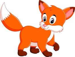 Cute fox cartoon vector