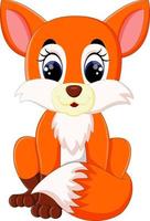 Cute fox cartoon vector