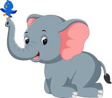 cute elephant cartoon vector