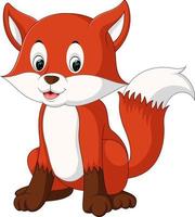 Cute fox cartoon vector