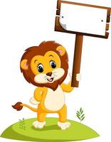 Cute cartoon lion vector