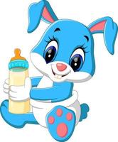 illustration of cute baby rabbit cartoon vector