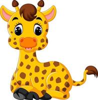 illustration of cute giraffe cartoon vector