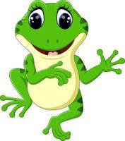 Cute frog cartoon vector