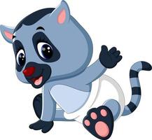 illustration of Cute lemur cartoon vector