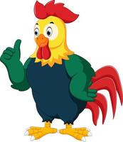 Rooster cartoon giving thumb up vector