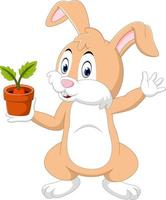 Cute cartoon rabbit vector