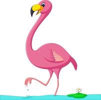 illustration of cute flamingo cartoon vector