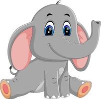 illustration of Cute elephant cartoon vector