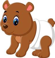 illustration of cute baby bear cartoon vector