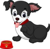 cute dog Boston Terrier sitting vector