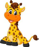 Cute giraffe cartoon of illustration vector