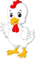 gallo de pollo de dibujos animados vector