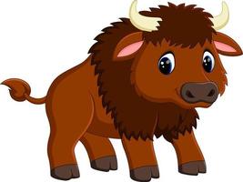 Cute bison cartoon vector