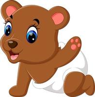 illustration of cute baby bear cartoon vector