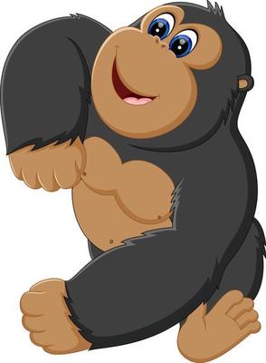 Funny gorilla cartoon of illustration