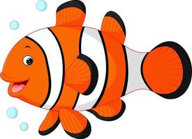 Cute clown fish cartoon vector