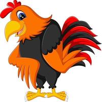 illustration of Cute rooster cartoon presenting vector