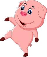 illustration of Cute pig cartoon posing vector