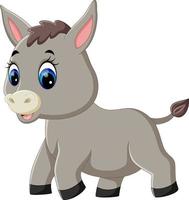 illustration of cute baby donkey cartoon vector