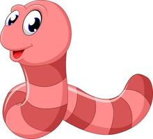 Cute pink worm cartoon vector