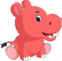 cute hippo Cartoon vector