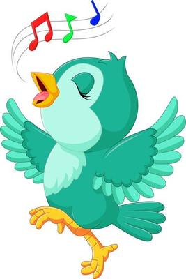 Cute bird singing