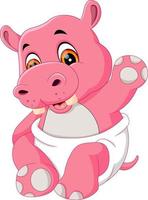 illustration of Cute hippo cartoon vector