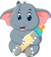 illustration of Cute elephant cartoon vector