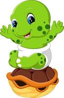 illustration of Cute turtle cartoon vector